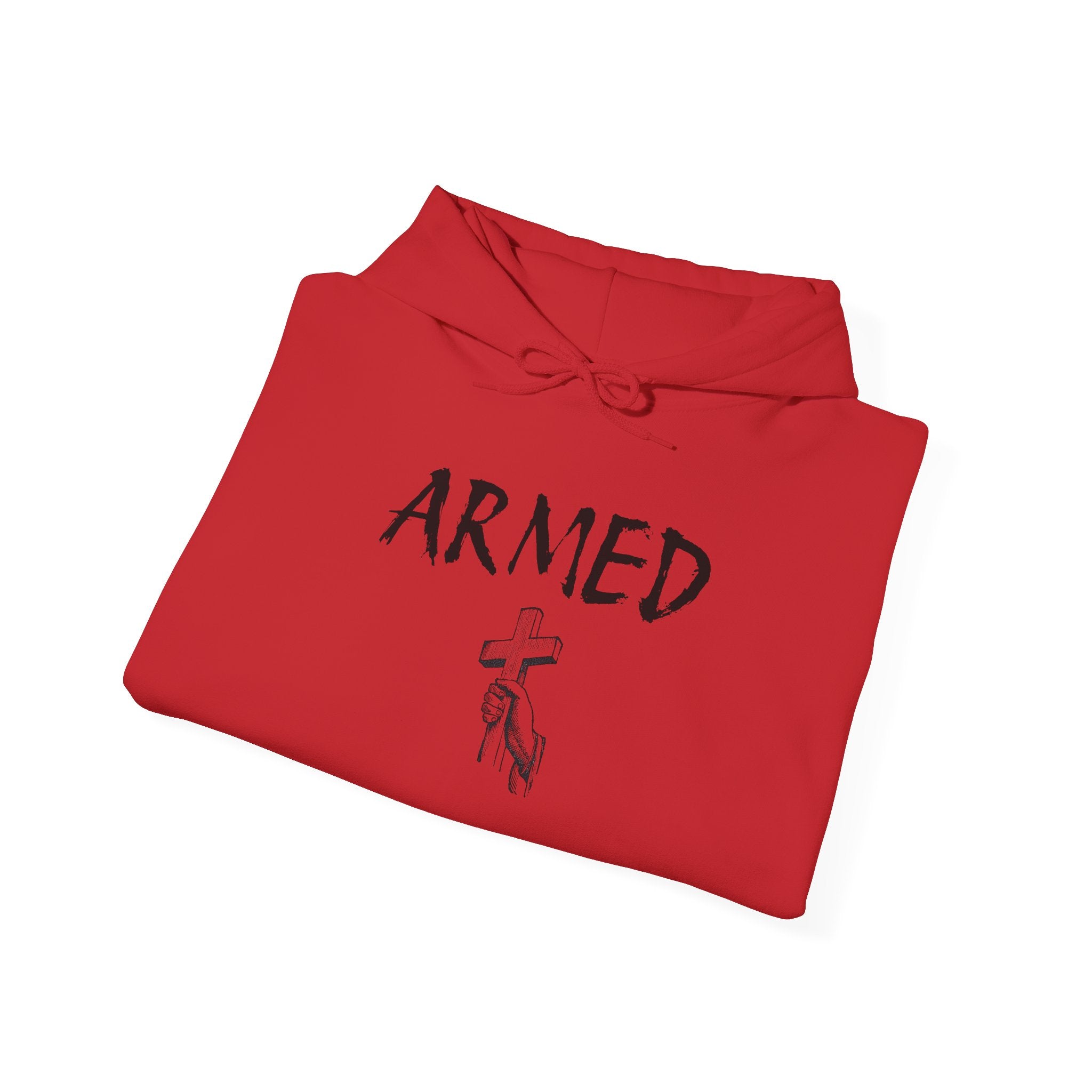 Copy of Unisex Hoodie - Armed Cross Design, Cool Streetwear, Casual Gift, Motivational Sweatshirt, Fashionable Comfort