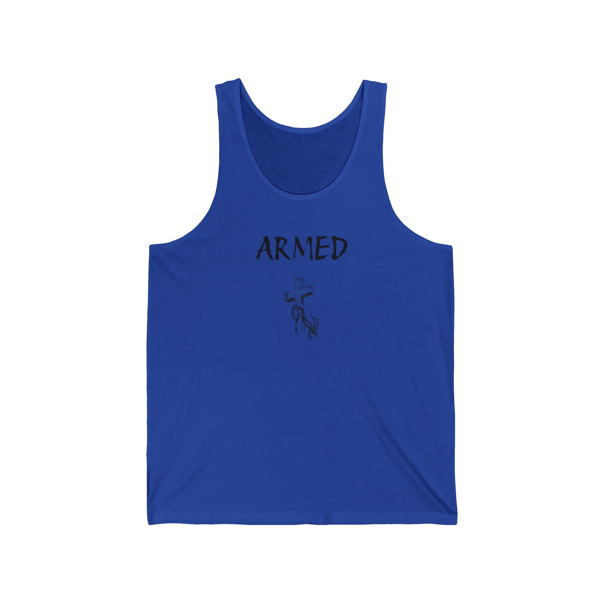 Armed Unisex Jersey Tank - Casual Graphic Tee for Everyday Wear