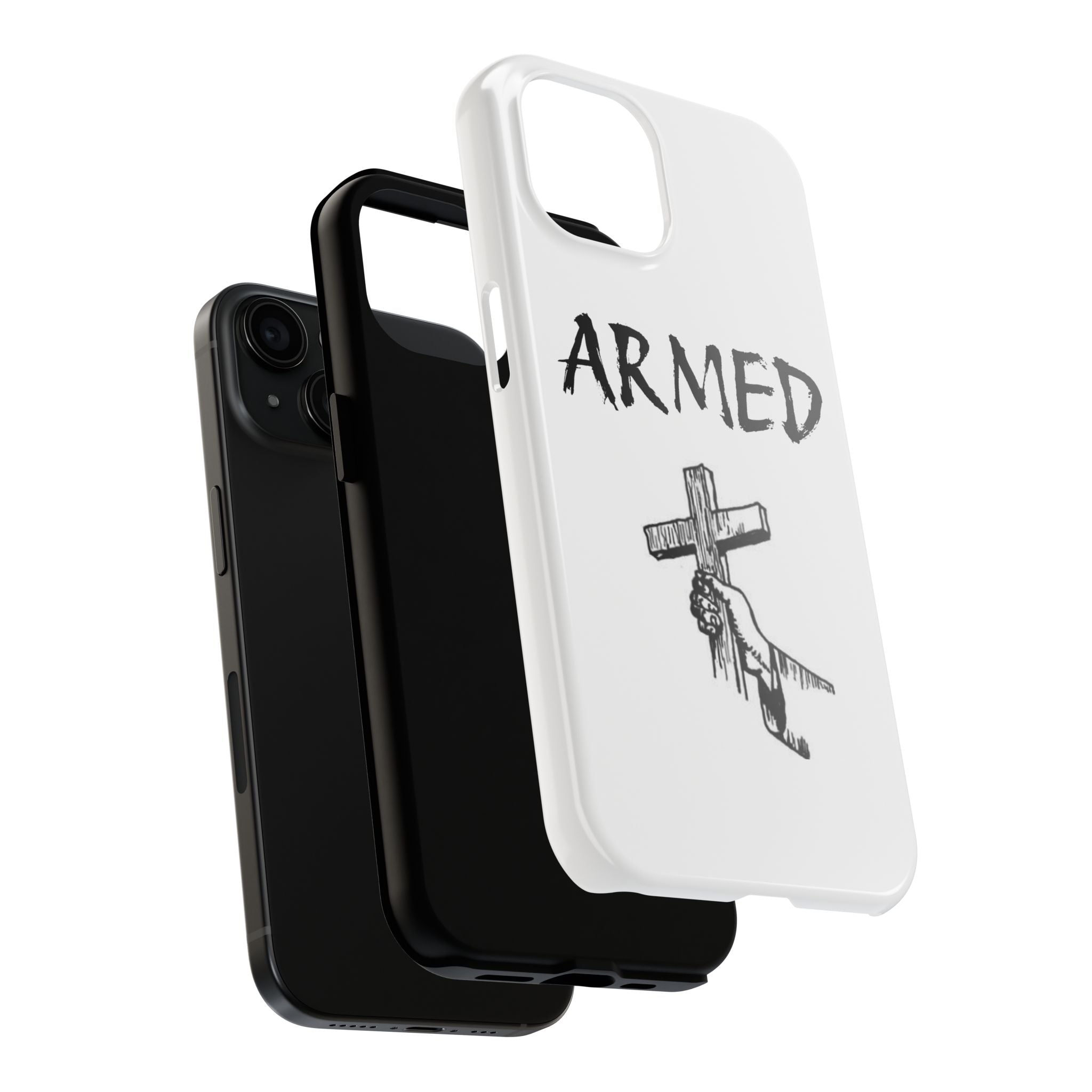 Tough Phone Case with 'Armed' Graphic, Durable Phone Cover for Protection, Christian Gift, Strong Visual Statement, Unique Phone [...]