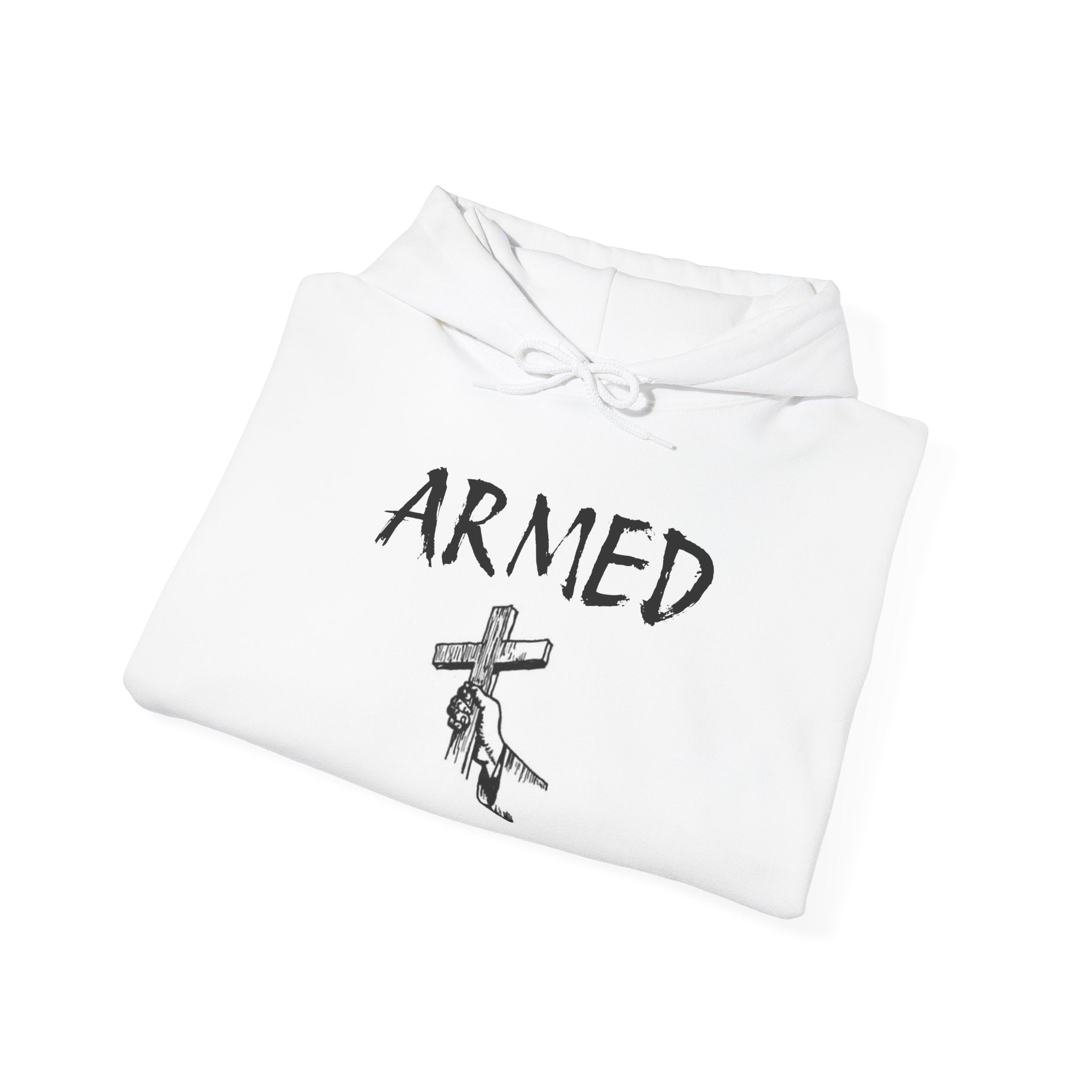 Unisex Hoodie - Armed Cross Design, Cool Streetwear, Casual Gift, Motivational Sweatshirt, Fashionable Comfort