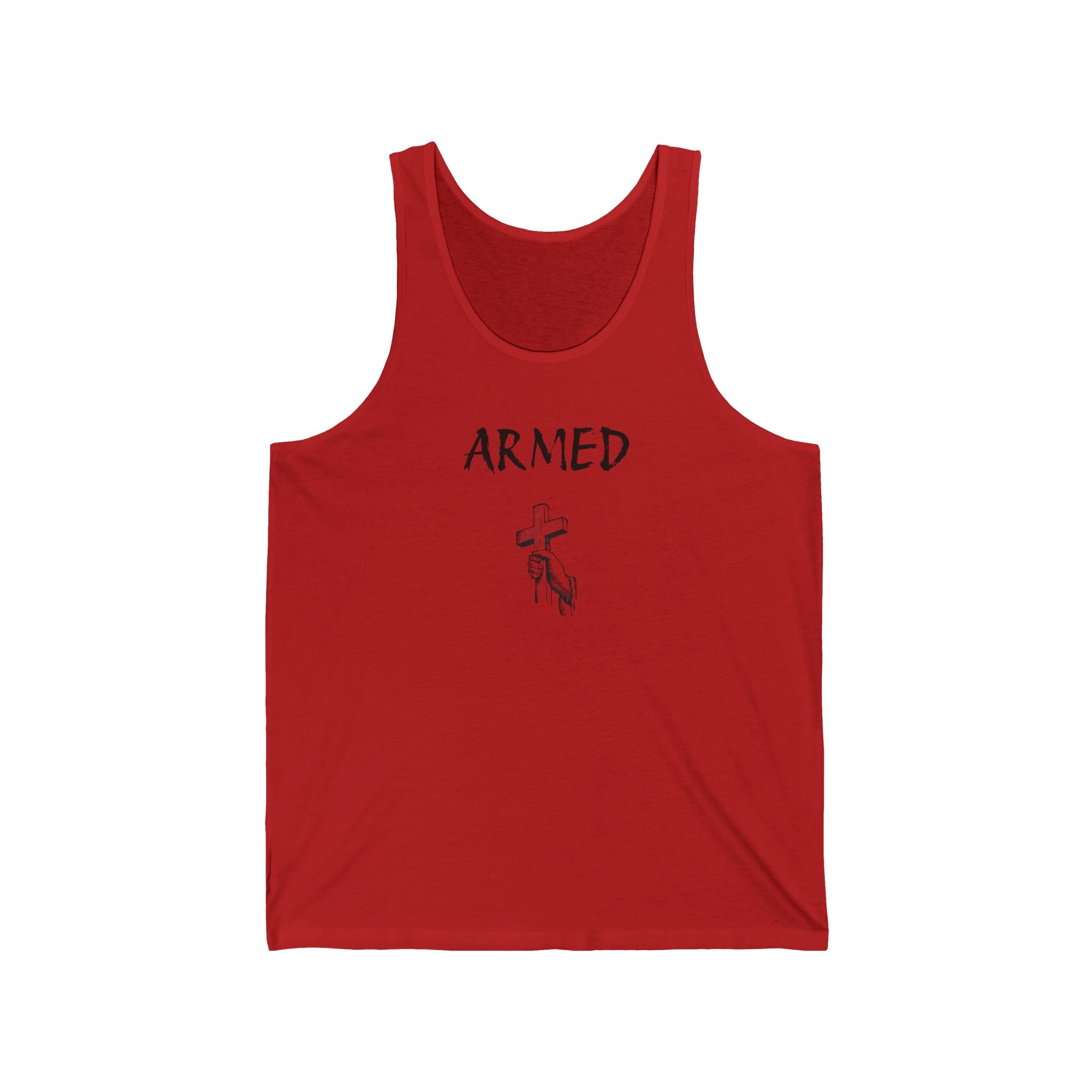 Armed Unisex Jersey Tank - Casual Graphic Tee for Everyday Wear