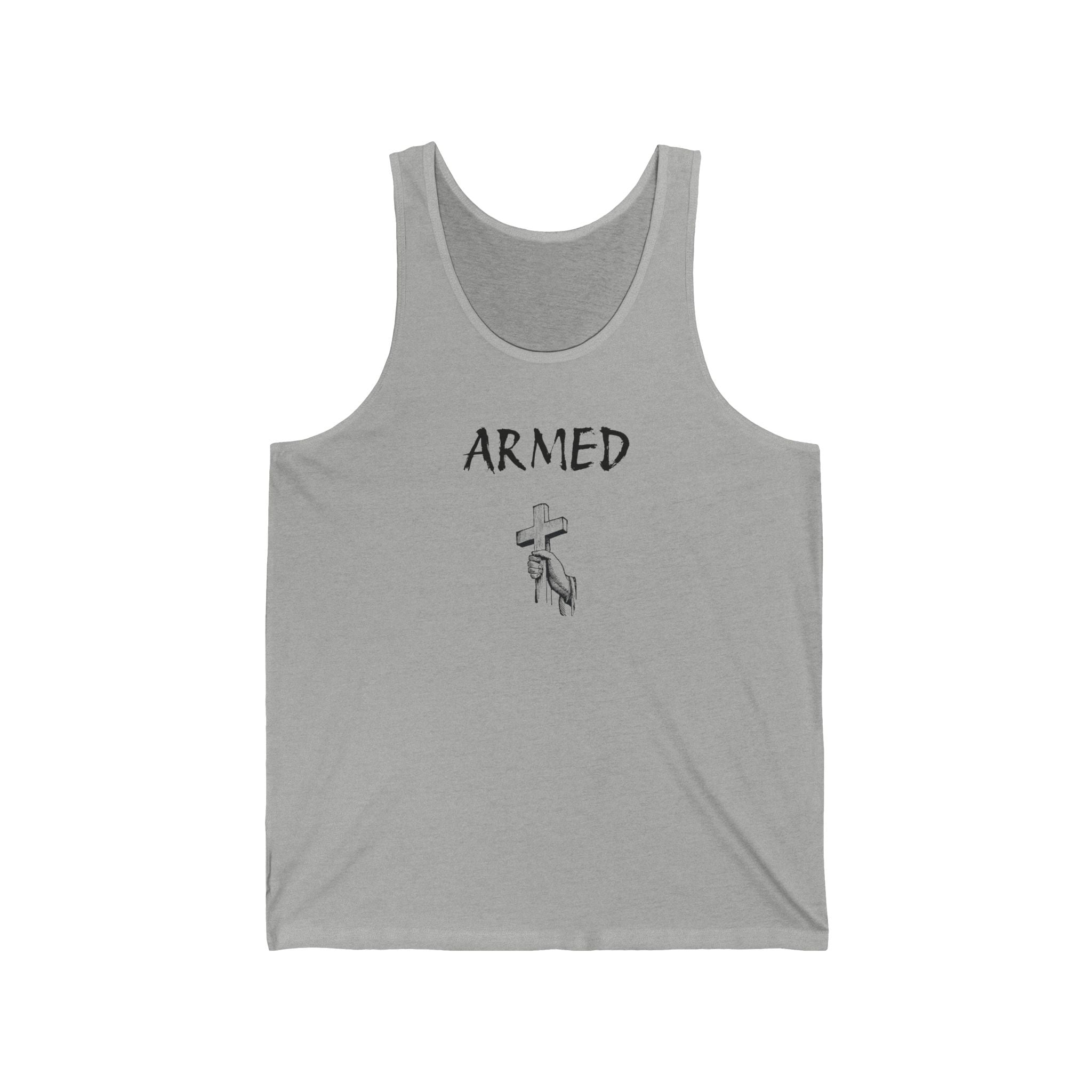 Armed Unisex Jersey Tank - Casual Graphic Tee for Everyday Wear