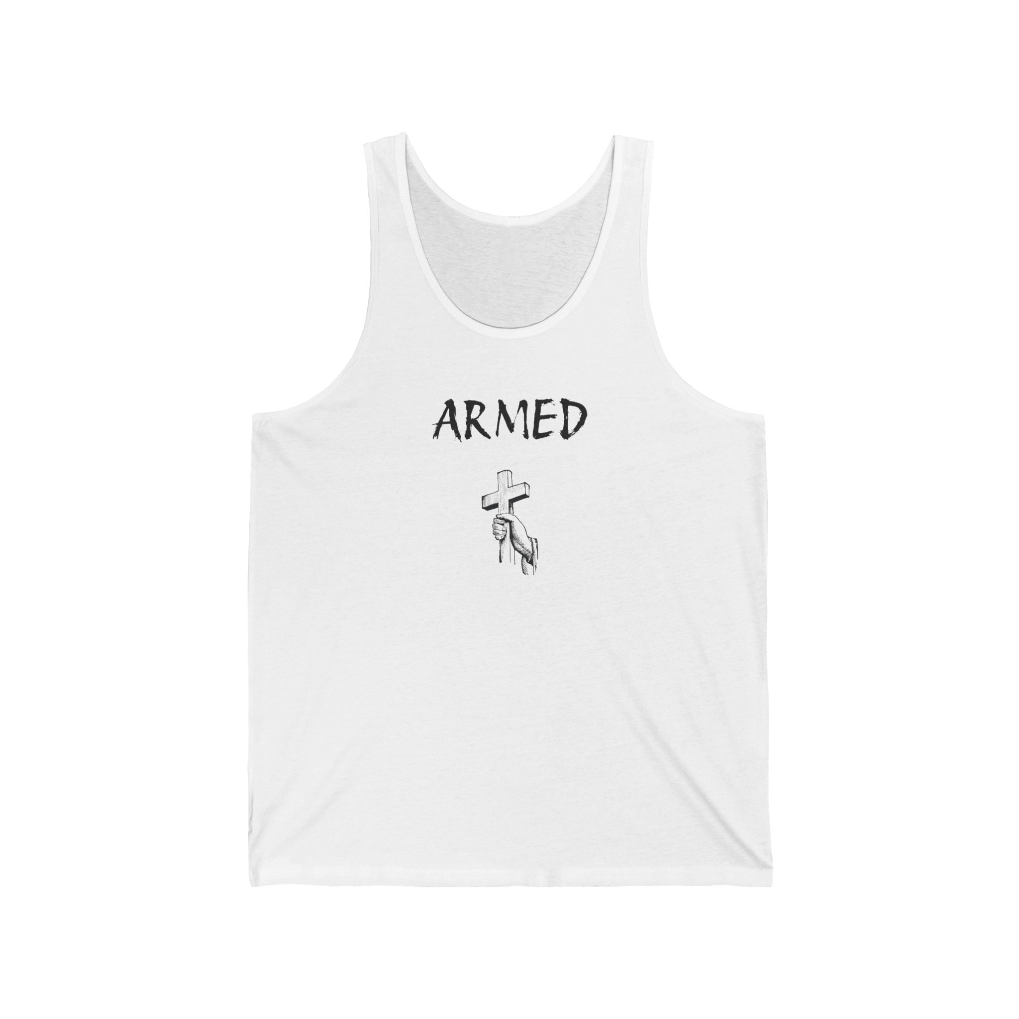 Armed Unisex Jersey Tank - Casual Graphic Tee for Everyday Wear