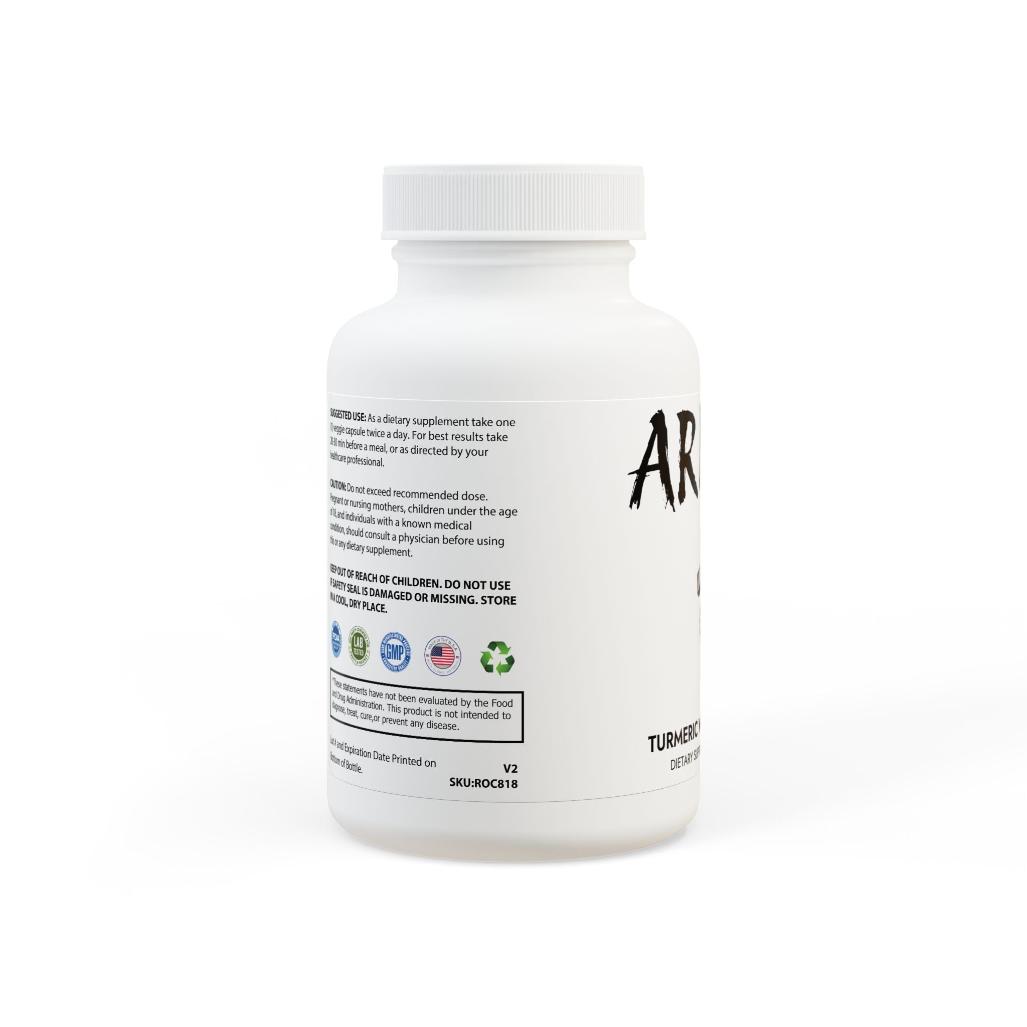 Turmeric with BioPerine® (Black Pepper Fruit Extract) Supplement (60 Capsules)